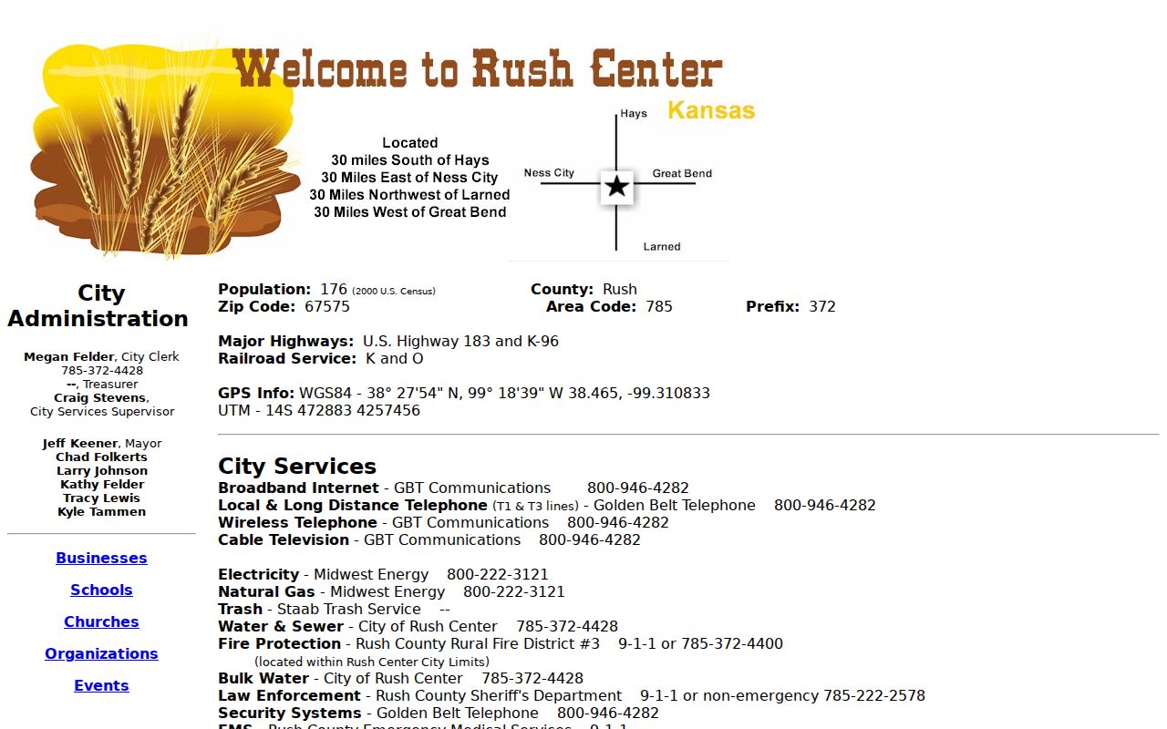 Rush County civil docket Rush Center city clerk route