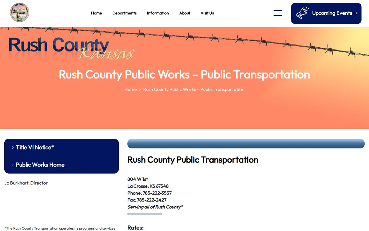 Rush County Public Transportation service information for courthouse travel planning
